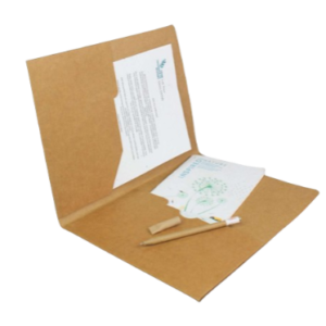 Eco Corporate Gift Conference Kit with Plantable Notepad, Pen, and Kraft Folder