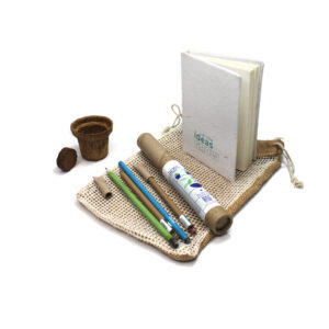 EnviroPlans GIY Stationery Bag (2+2) - Sustainable and Eco-Friendly Stationery Set in a Netted Jute Bag